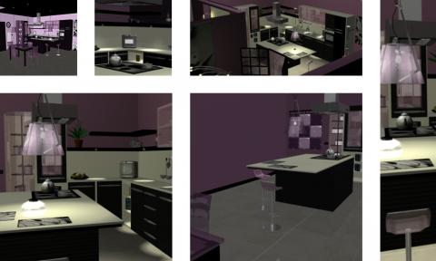 Progetto cucina, diverse angolazioni del modello 3D