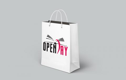Openday, logo applicazione su sacchetto